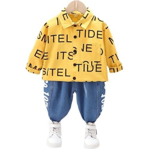 New Children Letter Shirt Pants 2Pcs/Sets Toddler Casual Costume Spring Autumn Kid Cotton Clothes Baby Boy Girl Fashion Clothing