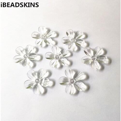 New arrival! 29x31mm 290pcs Clear acrylic Flower shape beads for Necklace,Earrings parts,hand Made Jewelry DIY