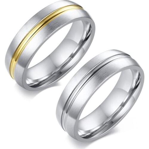 Clasic Simple Ring for Men 6mm Stainless Steel Wedding Band Thin Lined Alliance Casual Male Gentlemen Anel Anniversary Gift