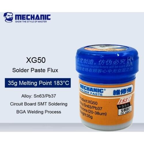 MECHANIC 35g XG-50 183°C Soldering Solder Flux Welding Paste XG-50 Sn63/Pb37 Soldering Iron Station Flux PCB Rework Repair Tools