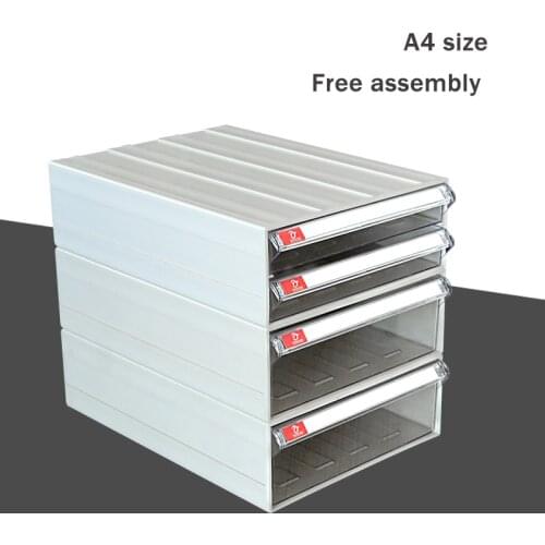 A4 Accounting Voucher Plastic Transparent File Box Drawer File Storage Thickened Free Combination Office Data Box Storage Box