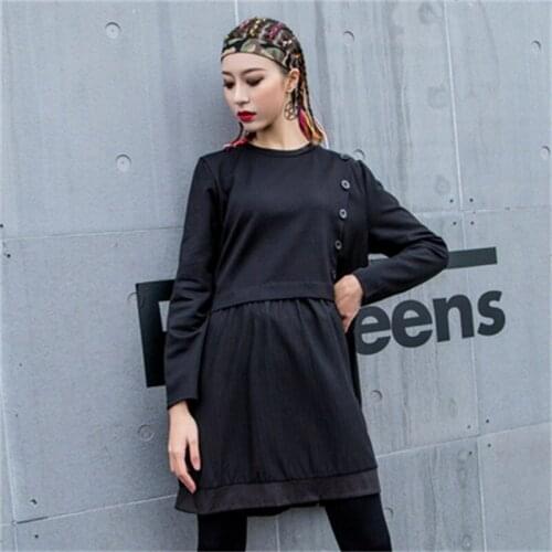 Early Autumn new style personality Patchwork Dress casual casual casual casual casual casual casual loose dress round neck long