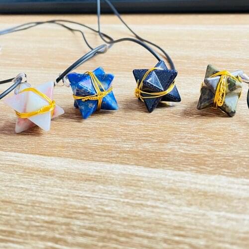 Natural Crystal Merkaba Pendulum Crystal Energy Minerals Jewelry Healing