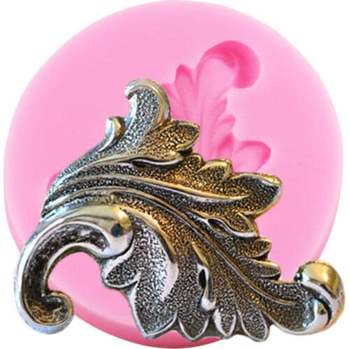 Scroll Relief Leaf Cake Border Silicone Molds Cupcake Topper Fondant Cake Decorating Tools Candy Clay Chocolate Gumpaste Moulds