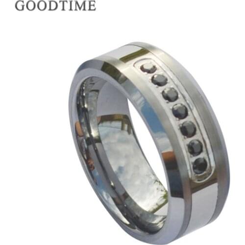 Luxury Men Tungsten Carbide Rings Engagement Wedding Band For Male Tungsten Ring Jewelry Accessories For Wedding Party