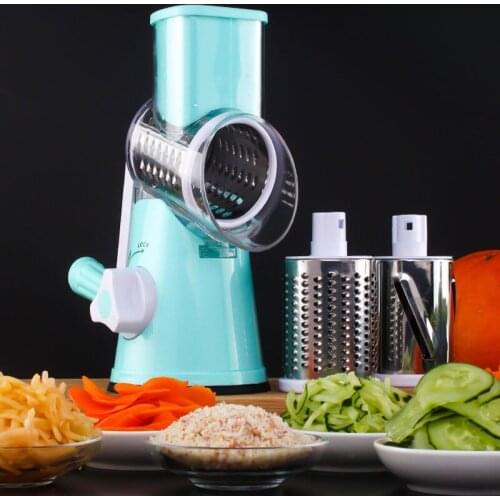 3in1 Manual Vegetable Cutter Multifunctional Vegetable Spiral Slicer Chopper Potato Cheese Grater Fruit Cutter Kitchen Tool