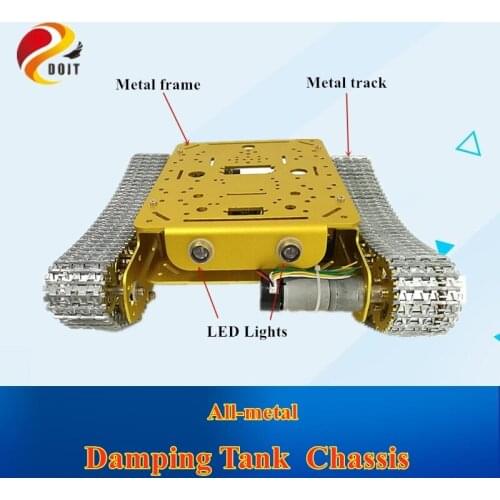 DOIT RC TS100 Shock Absorption All Metal Robot Tank Chassis with Aluminum Alloy Chassis Frame Robotic Arm Interface Holes