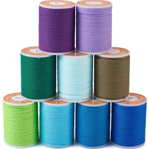 9 Colors 1mm Waxed Polyester Twine Cord Beading Twisted Thread String for Macrame Bracelet Necklace Friendship Jewelry Making