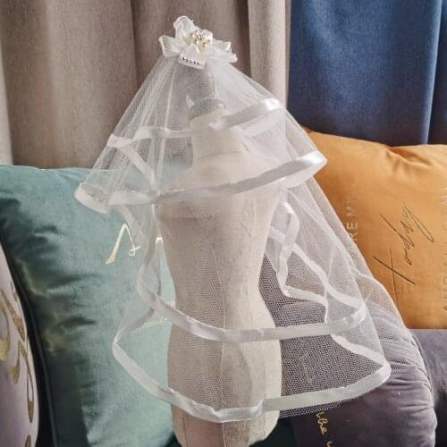 Wedding Accessories Veil Pet Dog Supplies Accessories Headdress Jewelry Hairpin Bow Lace