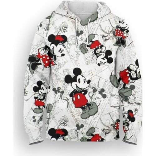 Sweatshirts For Women Disney Mickey Mouse 3D Printed Children Pullovers Cartoon Anime Spring Mens Oversized Hoodies