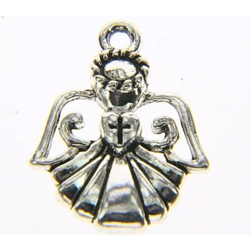 Tibetan silver plated cute angel charm pendants 20pcs EF3526