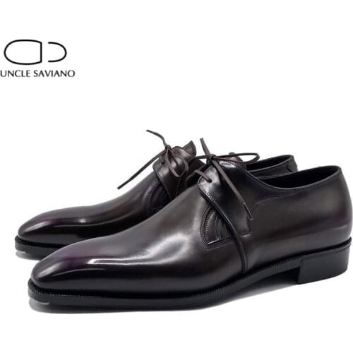 Uncle Saviano Derby Style Bridegroom Wedding Dress Male Shoes Formal Best Men Shoes Office Original Business Designer Shoes
