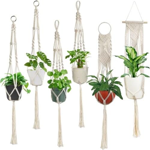 Plant Hangers Indoor Hanging Planter Basket and Wall Hooks, Decorative Flower Pot Holder for Indoor Outdoor Home Decor