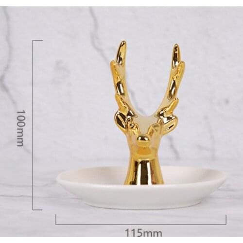 Deer Jewelry Display Stand Tray Dish Necklace Ring Earring Holder Plate Rack