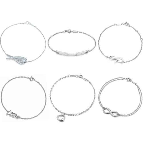 SL 05 TFB TTFF Original 925 Sterling Silver Bracelet Fashion Bracelet Wedding Party Anniversary Day Women Bracelet Jewelry Gift