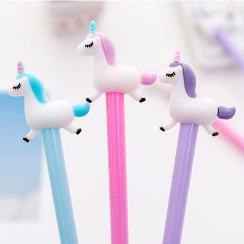 0.5 mm Jumping Unicorn Gel Pen Signature Pen Escolar Papelaria School Office Supply Promotional Gift