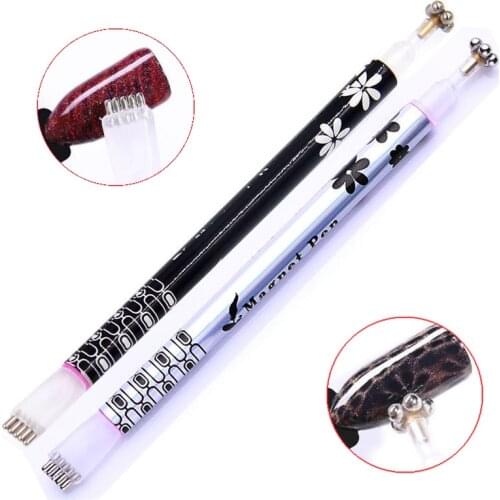 1pc Dual-ended Cat Eye Magnetic Stick Flower Nail Art Cat Magnet Pen Nail Art Tool for Magic 3D Magnetic Cat Eye UV Gel Polish