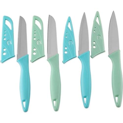 1pc Stainless Fruit Knife with Cover Household KItchen Knife Paring Knife Peepler Fruit