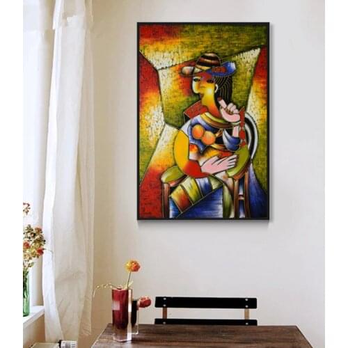 100% Hand-painted oil painting on canvas Famous artist abstract painting beautiful woman wall art decoration picture
