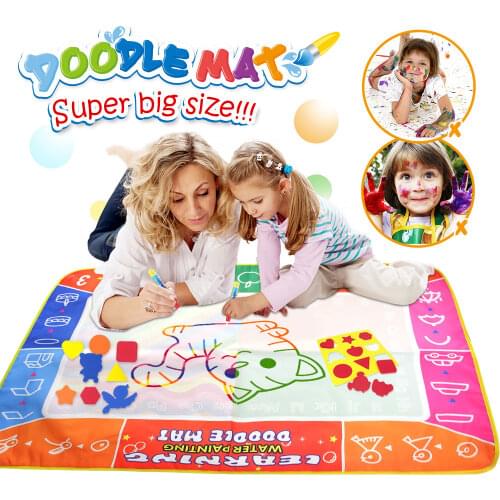 120x90cm Magic Water Doodel Mat Coloring Drawing Board & 4 Magic Pens Montessori Toys Drawing Set Educational Toys for Kids