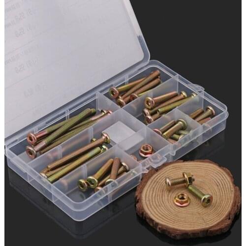 48pcs furniture cabinet, wooden bed cross inverted screw, furniture hardware fittings, hammer nut nut set M6