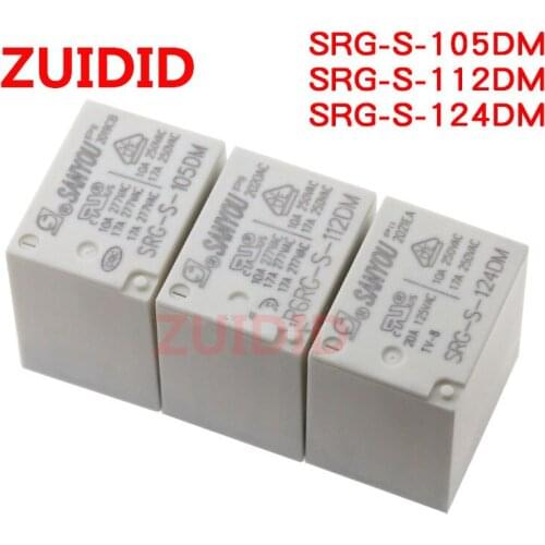 5PCS Relay SRG-S-105DM SRG-S-112DM SRG-S-124DM a set of normally open / conversion 17a 277VAC 4-pin 5V/12V/24V