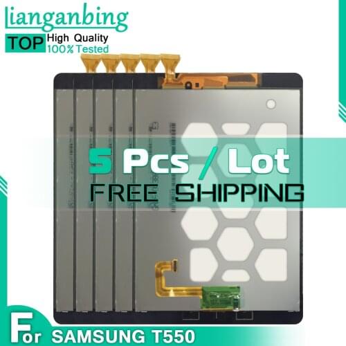 5 Pcs LCD For Samsung Galaxy Tab A 9.7 SM-T550 T550 T551 T555 LCD Display Touch Screen Digitizer Tablet LCD Panels Replacement