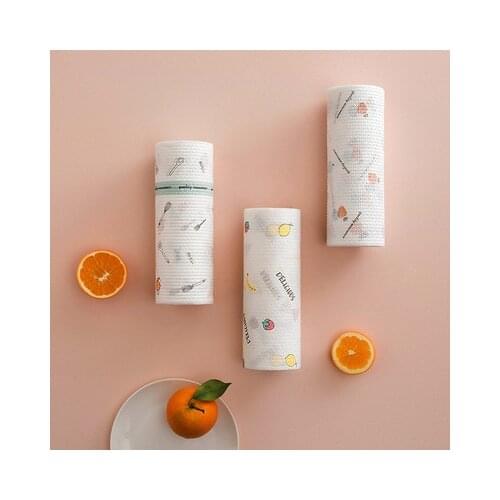 50 Pcs/Roll of Reusable Lazy Rags Kitchen Cleaning Dish Cloth Hand Towel Rolls Organic Dish Cloth Bamboo Kitchen Towels