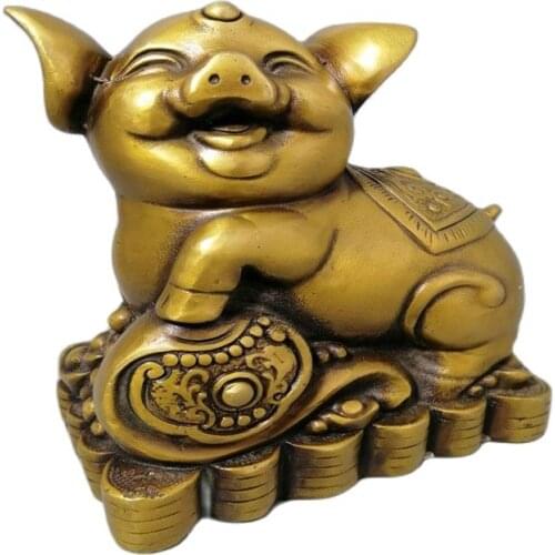 Antique Brass pig ornament creative ornament