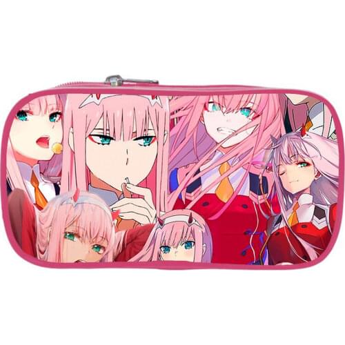 Darling In The Franxx Pencil Case Student High Capacity Stationery Storage Bags Pencil Case Anime ZERO TWO Pen Bag
