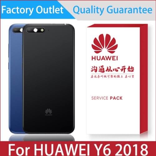Back Cover For Huawei Y6 2018 Back Battery Cover Rear Housing Door Case Housing Panel With Camera Lens