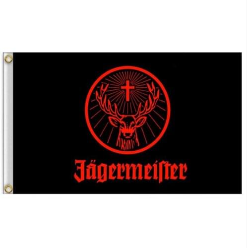 90x150cm Jagermeister Black Polyester Flag Home Decor High Quality Flying Banner 3x5 FT