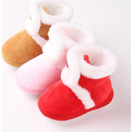 0-1 Years Old Baby Cotton Shoes Baby Girl Boy Snow Boots Winter Half Boots Infant Kids New Soft Bottom Shoes Sweet Candy Color