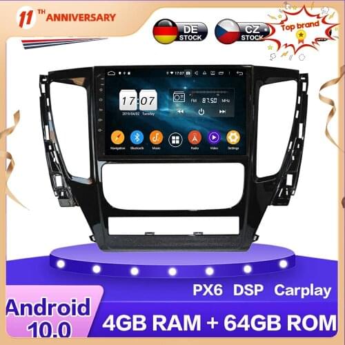 For MITSUBISHI PAJERO 2006 - 2012 Android 10.0 PX6 Car Multimedia DVD Player 4+64GB Auto GPS Navigation Stereo radio DSP Carplay