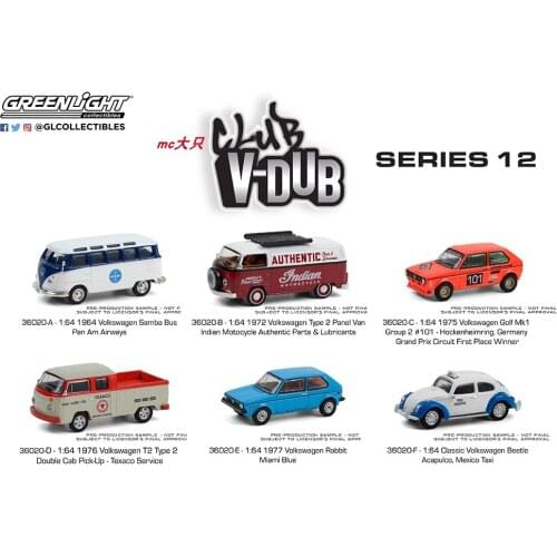GreenLight 1:64 Club Vee-Dub Series 12 alloy model Car Diecast Metal Toys Birthday Gift For Kids Boy