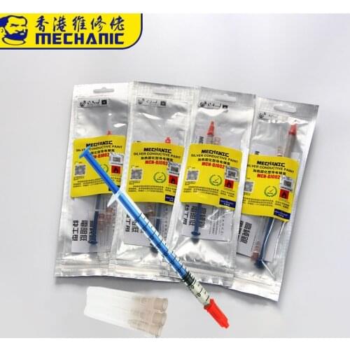 MECHANIC DJ002 Silver Conductive Slurry Injector 0.2 0.3 0.4 0.5 0.7 1.0ML Electrically Paste Adhesive circuit Maintenance tool