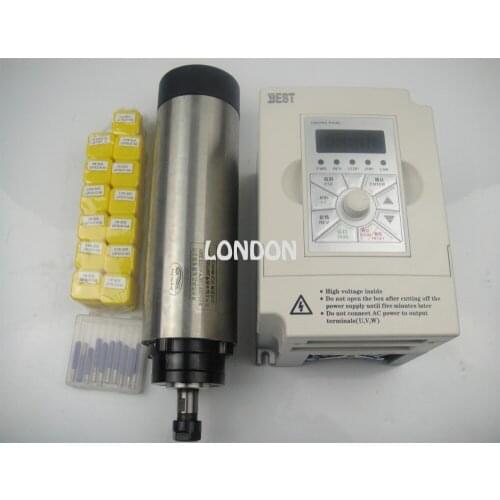CNC spindle kit ER11 800w air cooling spindle motor + 1.5KW inverter+13 pieces ER11 collets