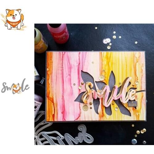 Smile Word Letter Metal Cutting Dies Scrapbooking Stencil DIY Decorative Embossing Craft Die Cuts Card Making New Dies For 2020