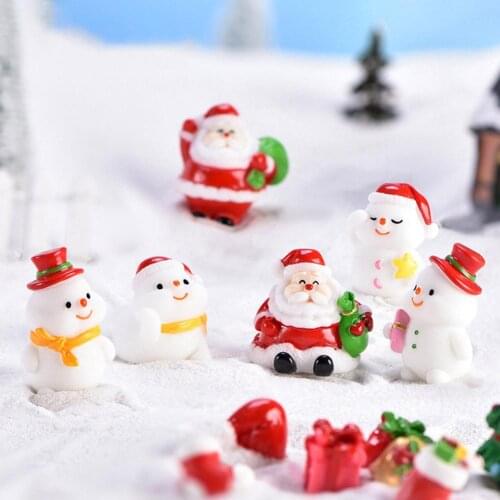 Mini DIY Resin Santa Claus Snowman Mold Micro Landscape Garden Home Decoration