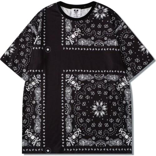 Mens 3D Paisley Print T Shirt Unisex Short Sleeve t shirts 2021 Summer Oversized T-shirt O-neck Loose Black White Retro Tops Tee