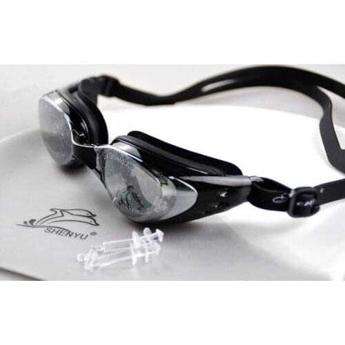 2PCS Black Degree Mens Swim Goggles Anti-Fog UV Protection