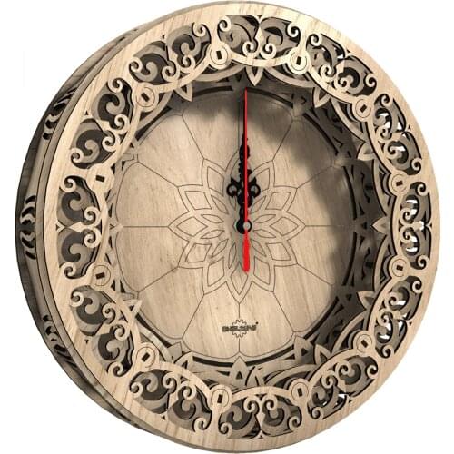 28Pcs 3D DIY Wooden Puzzle Model Build Kit Laser Cutting European Vintage Hollow Table Clock Toy Gift Home Table Decor - Oak