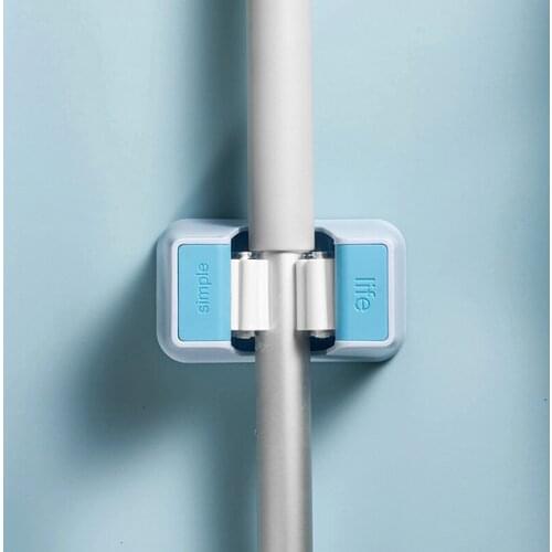 Bathroom Wall Mounted Mop Organizer Holder Brush Broom Hanger Storage Rack Kitchen Tool Hanger Clip Seamless Mop Hook