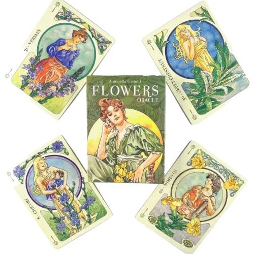 Flowers Oracle Cards Leisure Party Table Game High Quality Fortune-telling Prophecy Tarot Deck With Guide Book