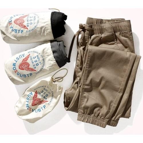 2021 Summer New Thin Lightweight Woven Casual Pants Mens Trend Loose Elastic Waist Drawstring Quick-drying Sports Pencil Pants