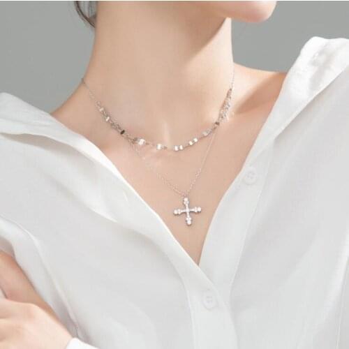 Silver Cross Necklaces 925 Sterling Silver Pendants Necklaces Vintage Style