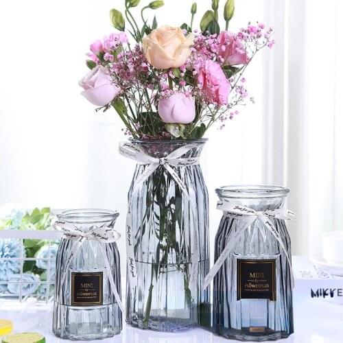 Transparent Modern Wedding Vase Crystal Nordic Plant Garden Glass Vase Aesthetic Room Decor Planter Pot Florero Home Decor 50HP