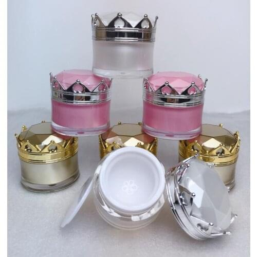 Empty 5g 10g 15g 20g Crown Princess Beauty Jars Cosmetics Lips Oil Lip Gloss BB CC Lotion Cream Base Containers 10pcs/lot