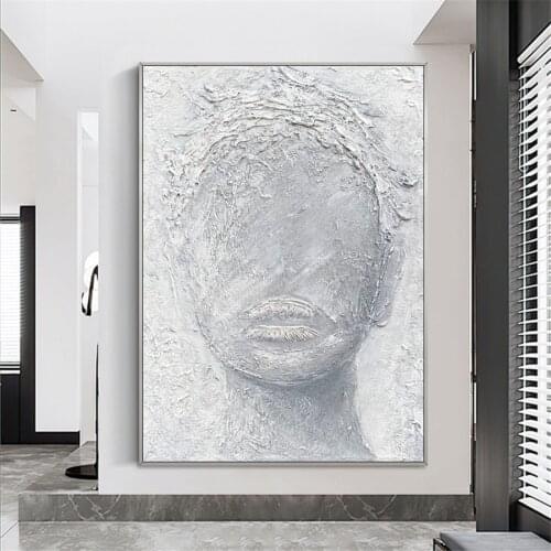 Handmade Contemporary Abstract Face Portrait Oil Painting On Canvas Picture Wall Art Modern Home Hotel Office Decoration Room