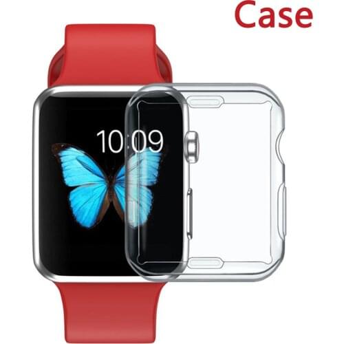 Silicone cover case for Apple watch series 6 5 4 3 44mm 40mm iwatch 42mm 38mm All-around Ultra-thin Clear for iwatch Accessories